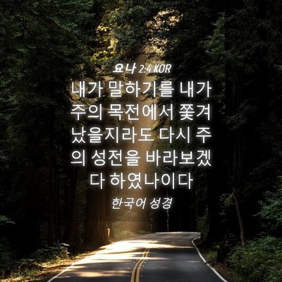 Picture 04 - 요나 2:4 KOR - 내가 말하기를 내가 주의 목전에서 - Bible Verse Picture
