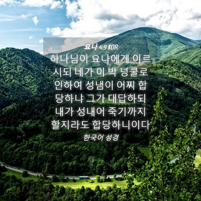 Picture 04 - 요나 4:9 KOR - 하나님이 요나에게 이르시되 네가 이 - Bible Verse Picture