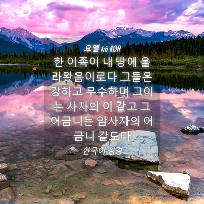 Picture 04 - 요엘 1:6 KOR - 한 이족이 내 땅에 올라왔음이로다 - Bible Verse Picture