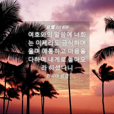 Picture 04 - 요엘 2:12 KOR - 여호와의 말씀에 너희는 이제라도 - Bible Verse Picture