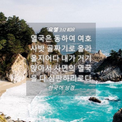 Picture 04 - 요엘 3:12 KOR - 열국은 동하여 여호사밧 골짜기로 - Bible Verse Picture