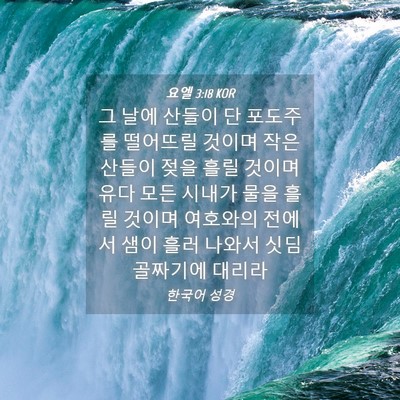 Picture 04 - 요엘 3:18 KOR - 그 날에 산들이 단 포도주를 - Bible Verse Picture