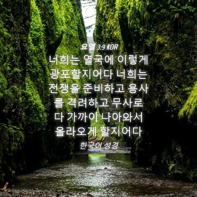 Picture 04 - 요엘 3:9 KOR - 너희는 열국에 이렇게 광포할지어다 - Bible Verse Picture