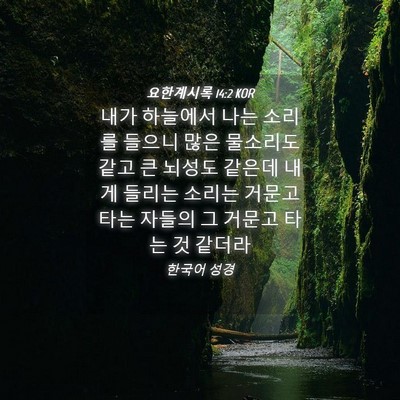 Picture 04 - 요한계시록 14:2 KOR - 내가 하늘에서 나는 소리를 들으니 - Bible Verse Picture