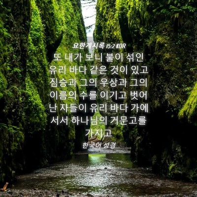 Picture 04 - 요한계시록 15:2 KOR - 또 내가 보니 불이 섞인 유리 바다 - Bible Verse Picture
