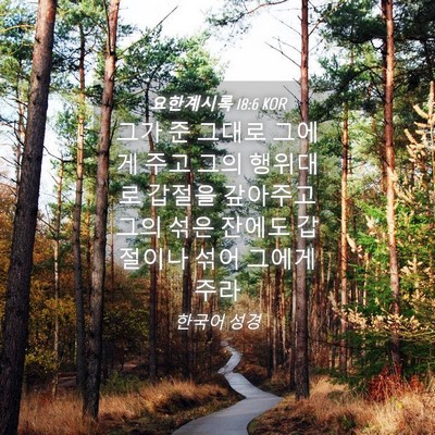 Picture 04 - 요한계시록 18:6 KOR - 그가 준 그대로 그에게 주고 그의 - Bible Verse Picture