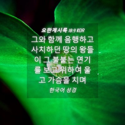 Picture 04 - 요한계시록 18:9 KOR - 그와 함께 음행하고 사치하던 땅의 - Bible Verse Picture
