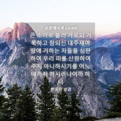 Picture 04 - 요한계시록 6:10 KOR - 큰 소리로 불러 가로되 거룩하고 - Bible Verse Picture