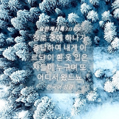 Picture 04 - 요한계시록 7:13 KOR - 장로 중에 하나가 응답하여 내게 - Bible Verse Picture