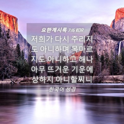 Picture 04 - 요한계시록 7:16 KOR - 저희가 다시 주리지도 아니하며 - Bible Verse Picture