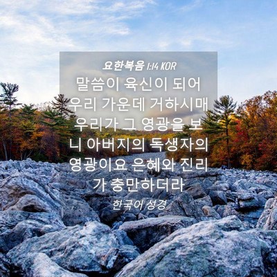 Picture 04 - 요한복음 1:14 KOR - 말씀이 육신이 되어 우리 가운데 - Bible Verse Picture