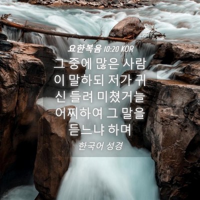 Picture 04 - 요한복음 10:20 KOR - 그 중에 많은 사람이 말하되 저가 - Bible Verse Picture