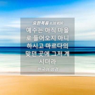 Picture 04 - 요한복음 11:30 KOR - 예수는 아직 마을로 들어오지 - Bible Verse Picture