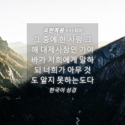 Picture 04 - 요한복음 11:49 KOR - 그 중에 한 사람 그 해 대제사장인 - Bible Verse Picture
