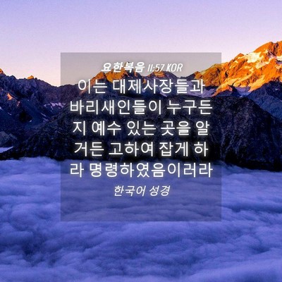 Picture 04 - 요한복음 11:57 KOR - 이는 대제사장들과 바리새인들이 - Bible Verse Picture