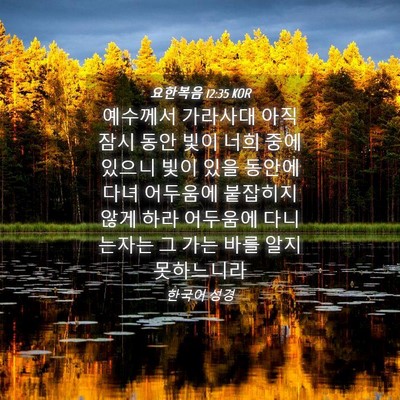 Picture 04 - 요한복음 12:35 KOR - 예수께서 가라사대 아직 잠시 동안 - Bible Verse Picture