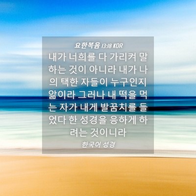 Picture 04 - 요한복음 13:18 KOR - 내가 너희를 다 가리켜 말하는 것이 - Bible Verse Picture