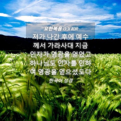 Picture 04 - 요한복음 13:31 KOR - 저가 나간 후에 예수께서 가라사대 - Bible Verse Picture