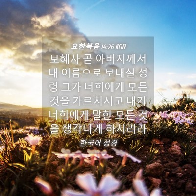 Picture 04 - 요한복음 14:26 KOR - 보혜사 곧 아버지께서 내 이름으로 - Bible Verse Picture