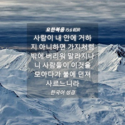 Picture 04 - 요한복음 15:6 KOR - 사람이 내 안에 거하지 아니하면 - Bible Verse Picture