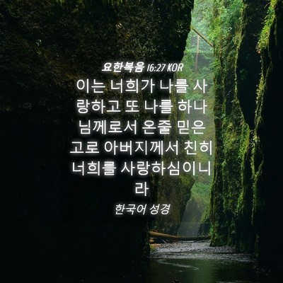 Picture 04 - 요한복음 16:27 KOR - 이는 너희가 나를 사랑하고 또 나를 - Bible Verse Picture