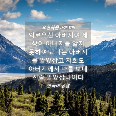 Picture 04 - 요한복음 17:25 KOR - 의로우신 아버지여 세상이 아버지를 - Bible Verse Picture
