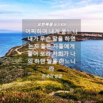 Picture 04 - 요한복음 18:21 KOR - 어찌하여 내게 묻느냐 내가 무슨 - Bible Verse Picture