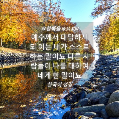 Picture 04 - 요한복음 18:34 KOR - 예수께서 대답하시되 이는 네가 - Bible Verse Picture