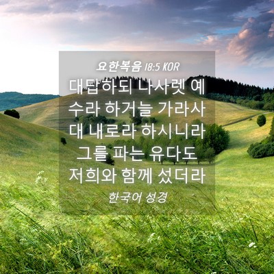 Picture 04 - 요한복음 18:5 KOR - 대답하되 나사렛 예수라 하거늘 - Bible Verse Picture