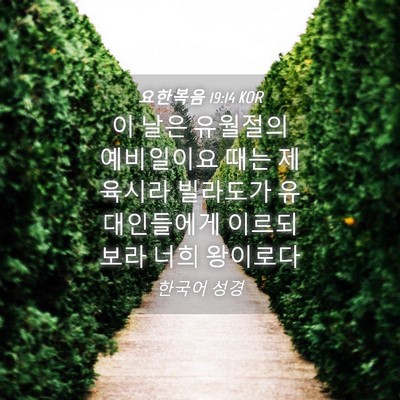 Picture 04 - 요한복음 19:14 KOR - 이 날은 유월절의 예비일이요 때는 - Bible Verse Picture