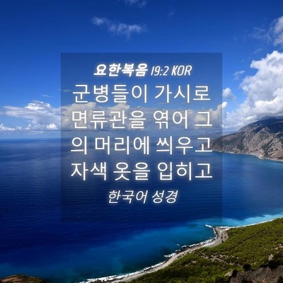Picture 04 - 요한복음 19:2 KOR - 군병들이 가시로 면류관을 엮어 그의 - Bible Verse Picture