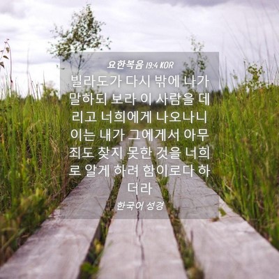 Picture 04 - 요한복음 19:4 KOR - 빌라도가 다시 밖에 나가 말하되 - Bible Verse Picture