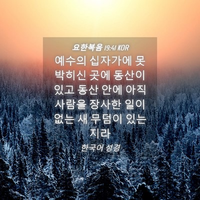 Picture 04 - 요한복음 19:41 KOR - 예수의 십자가에 못 박히신 곳에 - Bible Verse Picture