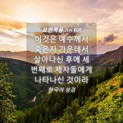 Picture 04 - 요한복음 21:14 KOR - 이것은 예수께서 죽은자 가운데서 - Bible Verse Picture