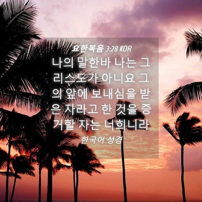 Picture 04 - 요한복음 3:28 KOR - 나의 말한바 나는 그리스도가 아니요 - Bible Verse Picture