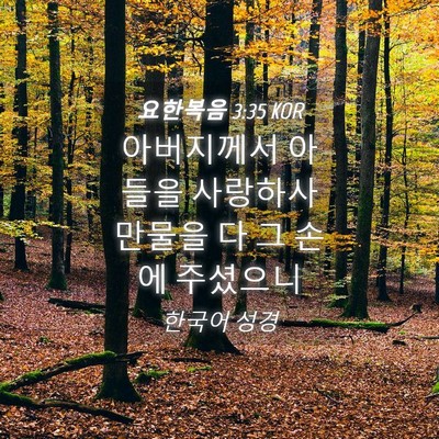 Picture 04 - 요한복음 3:35 KOR - 아버지께서 아들을 사랑하사 만물을 - Bible Verse Picture