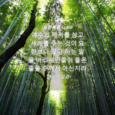 Picture 04 - 요한복음 4:1 KOR - 예수의 제자를 삼고 세례를 주는 - Bible Verse Picture