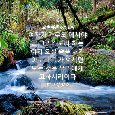 Picture 04 - 요한복음 4:25 KOR - 여자가 가로되 메시야 곧 그리스도라 - Bible Verse Picture