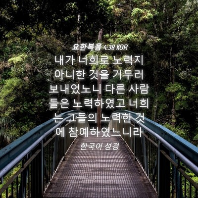 Picture 04 - 요한복음 4:38 KOR - 내가 너희로 노력지 아니한 것을 - Bible Verse Picture