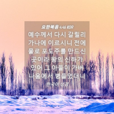 Picture 04 - 요한복음 4:46 KOR - 예수께서 다시 갈릴리 가나에 - Bible Verse Picture