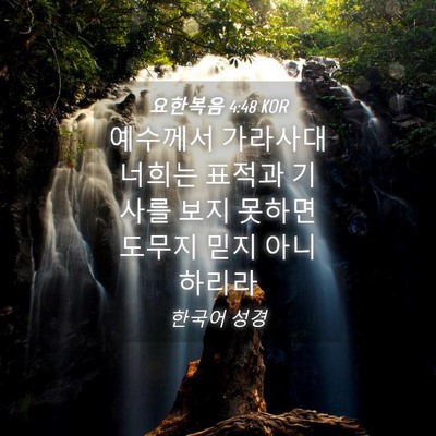 Picture 04 - 요한복음 4:48 KOR - 예수께서 가라사대 너희는 표적과 - Bible Verse Picture
