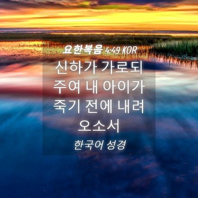 Picture 04 - 요한복음 4:49 KOR - 신하가 가로되 주여 내 아이가 죽기 - Bible Verse Picture