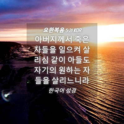 Picture 04 - 요한복음 5:21 KOR - 아버지께서 죽은 자들을 일으켜 - Bible Verse Picture