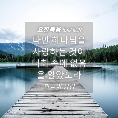 Picture 04 - 요한복음 5:42 KOR - 다만 하나님을 사랑하는 것이 너희 - Bible Verse Picture