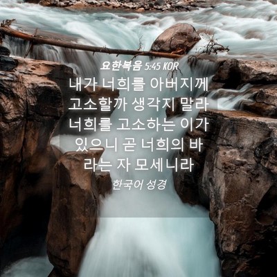 Picture 04 - 요한복음 5:45 KOR - 내가 너희를 아버지께 고소할까 - Bible Verse Picture