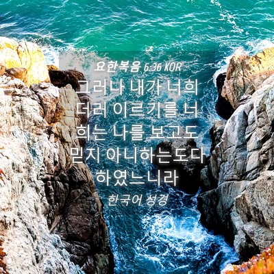 Picture 04 - 요한복음 6:36 KOR - 그러나 내가 너희더러 이르기를 - Bible Verse Picture