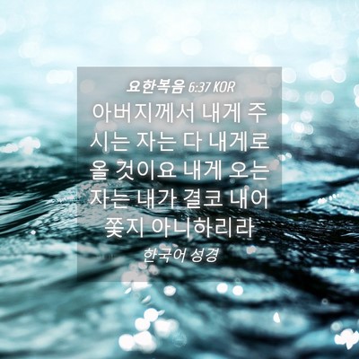 Picture 04 - 요한복음 6:37 KOR - 아버지께서 내게 주시는 자는 다 - Bible Verse Picture