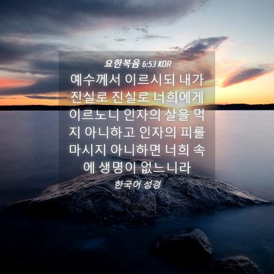 Picture 04 - 요한복음 6:53 KOR - 예수께서 이르시되 내가 진실로 - Bible Verse Picture