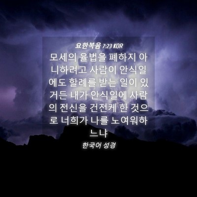 Picture 04 - 요한복음 7:23 KOR - 모세의 율법을 폐하지 아니하려고 - Bible Verse Picture