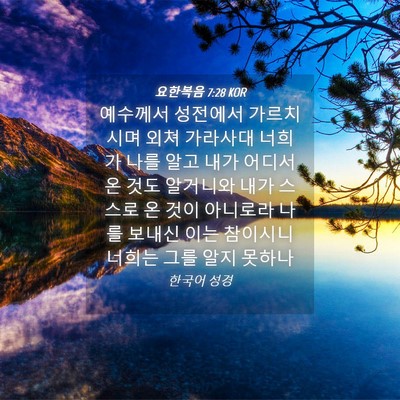 Picture 04 - 요한복음 7:28 KOR - 예수께서 성전에서 가르치시며 외쳐 - Bible Verse Picture